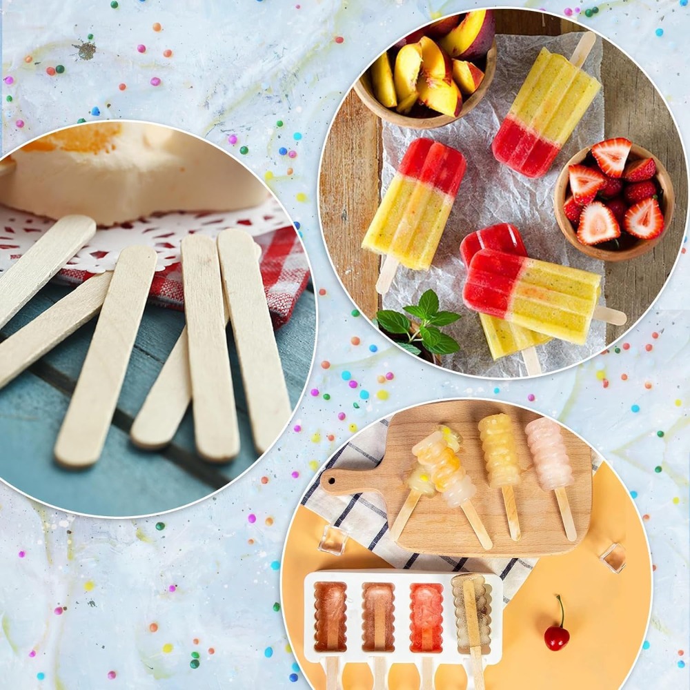 Art Craft Ice Cream - 210 Palitos de Madera Natural para