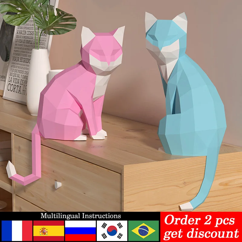 Art Craft Cat - 1 par de amantes gato Animal