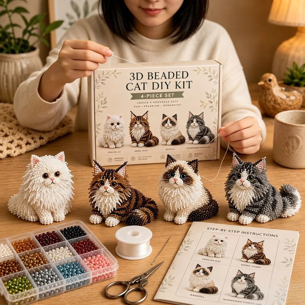 Art Craft Cat - Kit de bordado de cuentas de