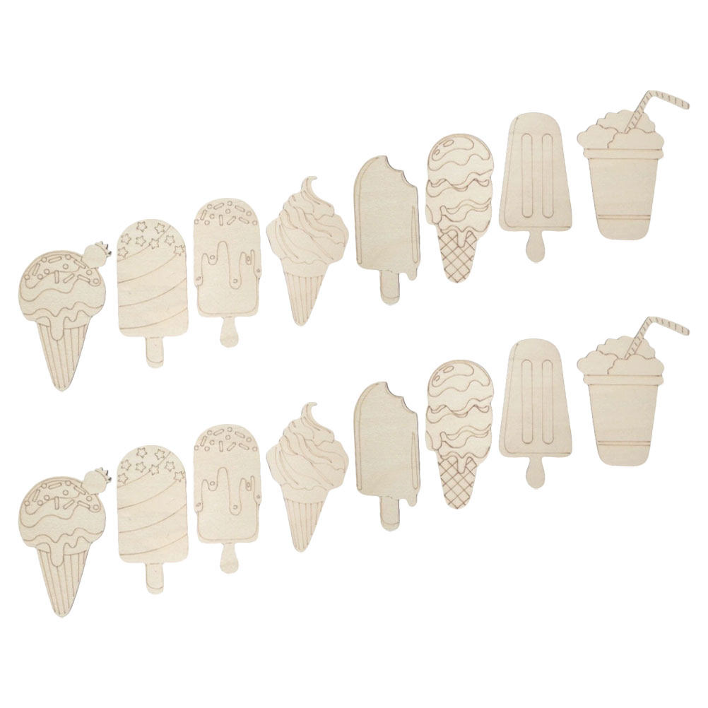 Art Craft Ice Cream - 16 piezas de cortes de madera