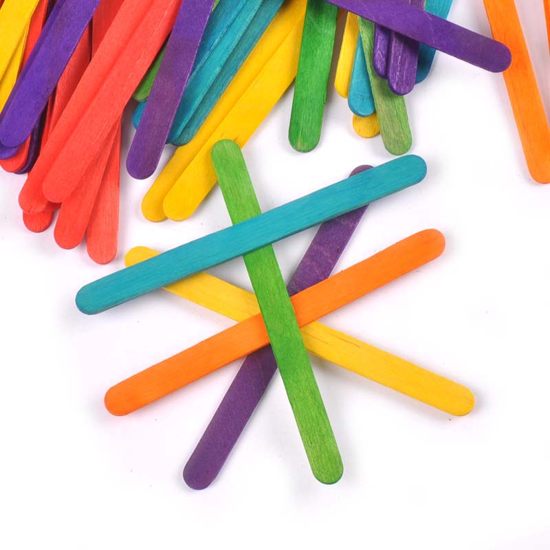 Art Craft Ice Cream - Palitos de madera Natural y coloridos