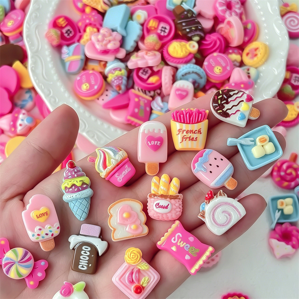 50PCS Lindos Mini Adornos de R - Art Craft Ice Cream reseña y precio