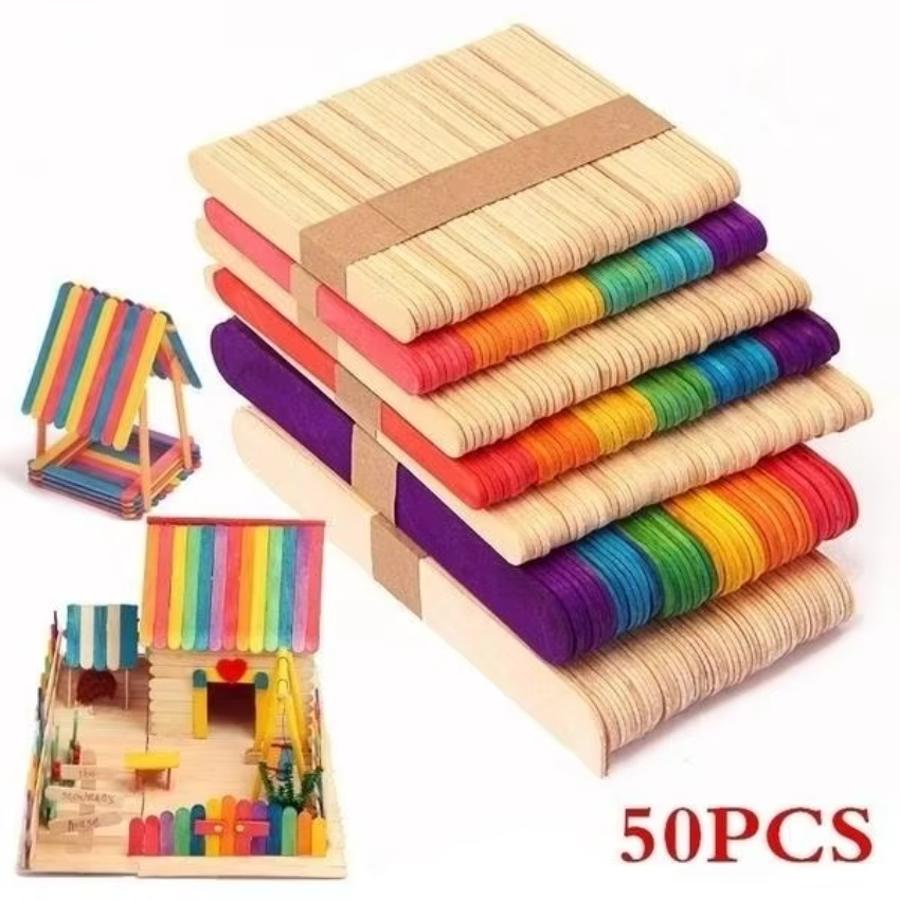 Lote de 50 Palitos de Madera d - Art Craft Ice Cream reseña y precio