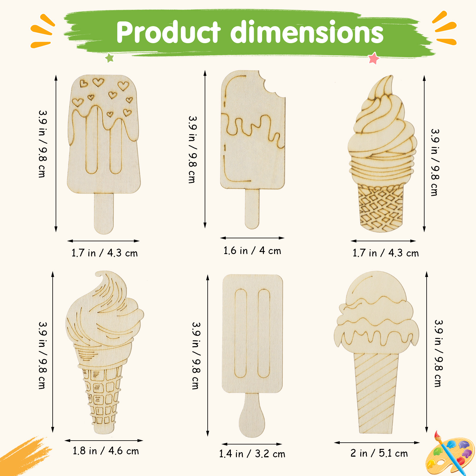 30 Piezas de Rebanadas de Made - Art Craft Ice Cream reseña y precio