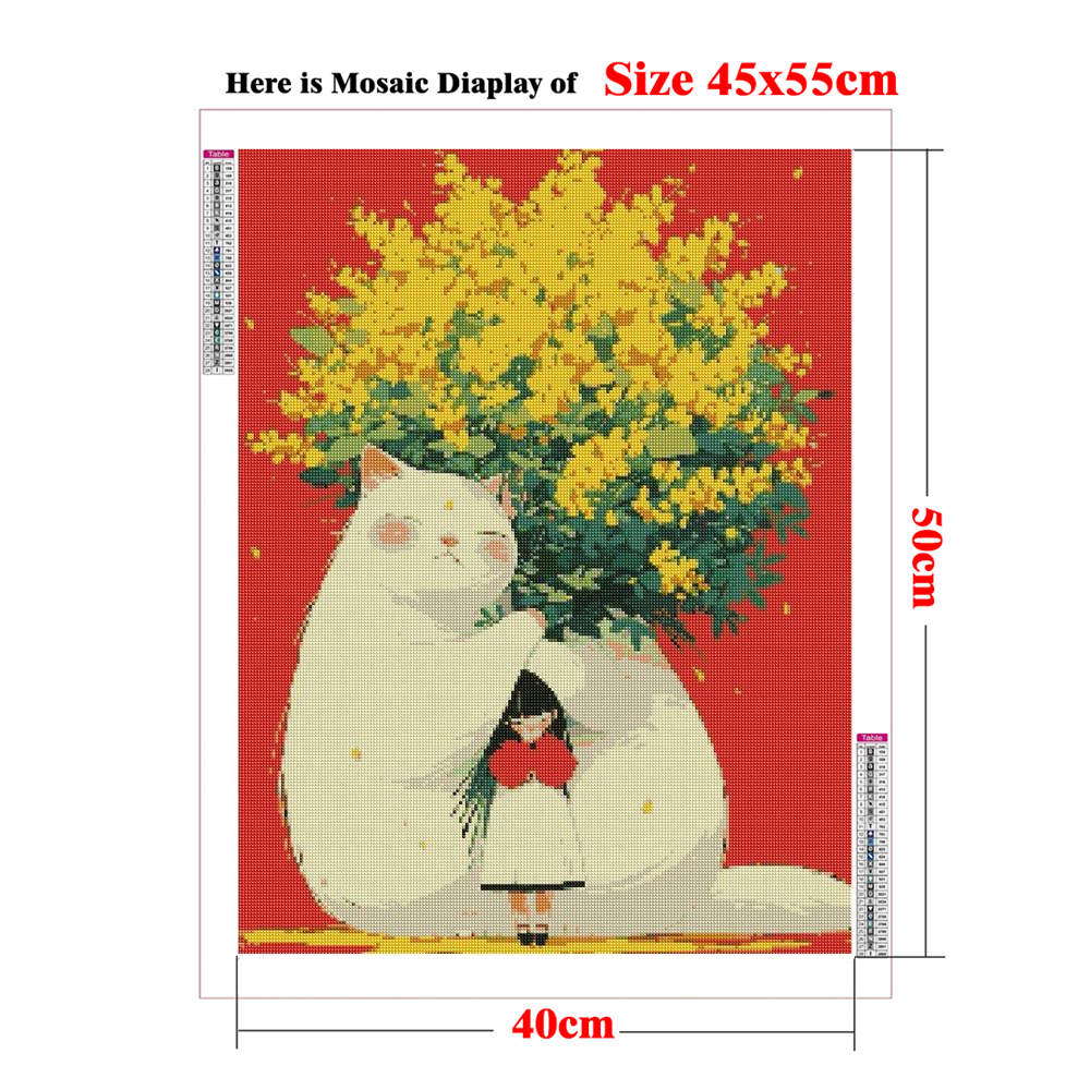 Póster de Gato Gigante y Niña  - Wallpaper Art And Craft reseña y precio