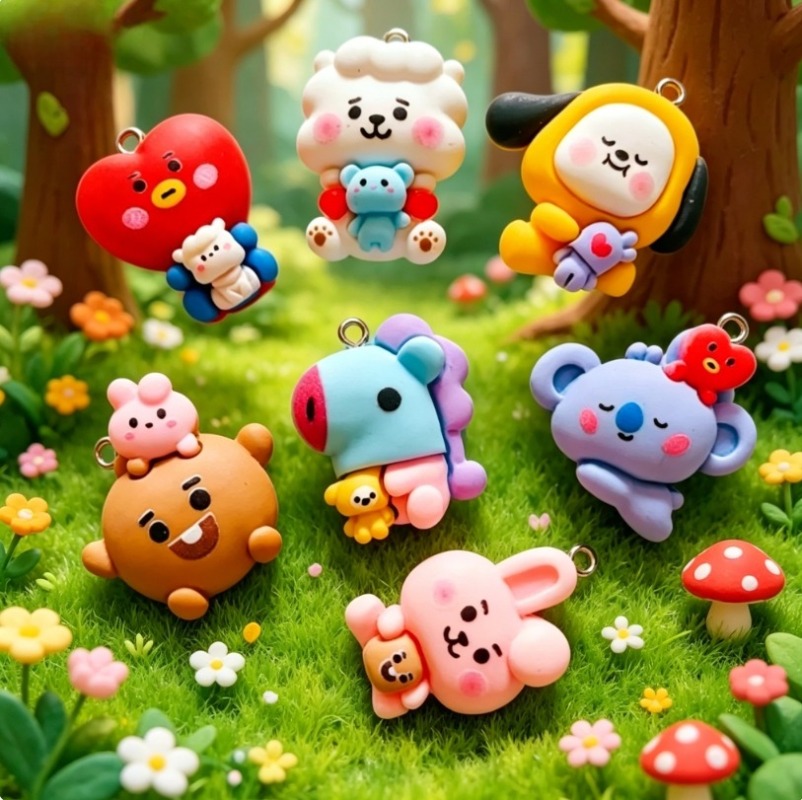 7 piezas de dijes de resina BT - Art Craft Materials reseña y precio