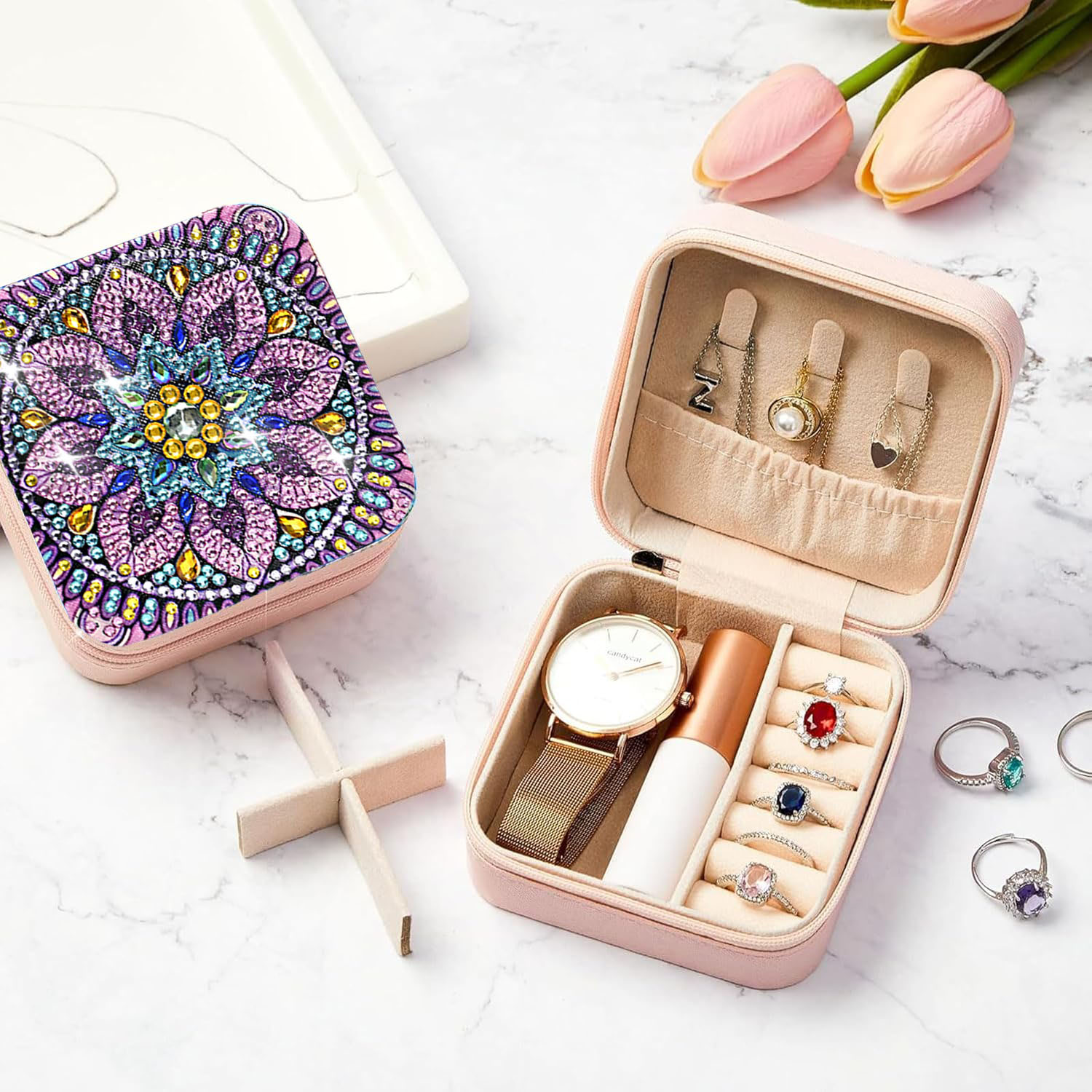 Kit de Pintura de Diamantes Fl - Box Art And Craft reseña y precio