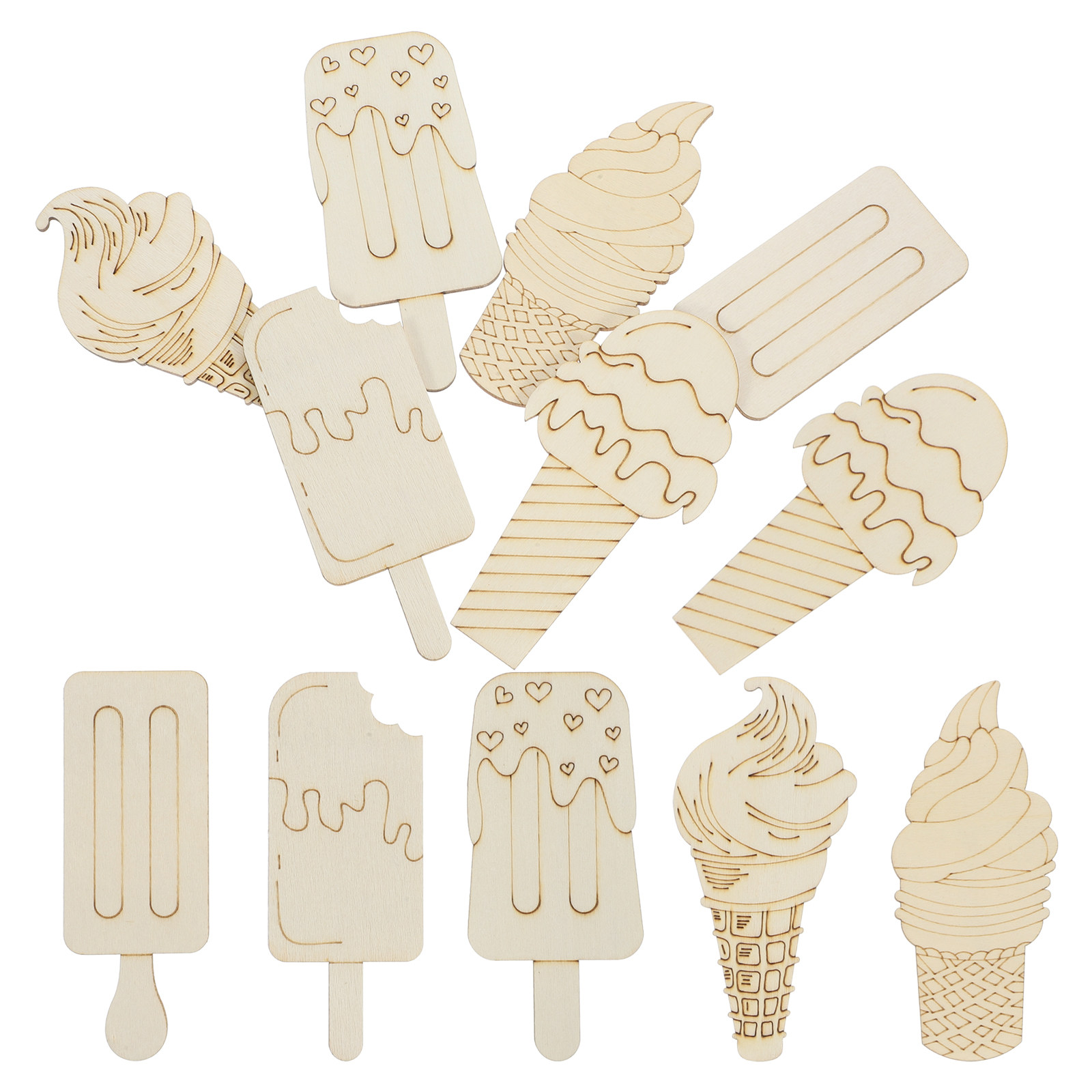 30 Piezas de Madera Natural en - Art Craft Ice Cream reseña y precio