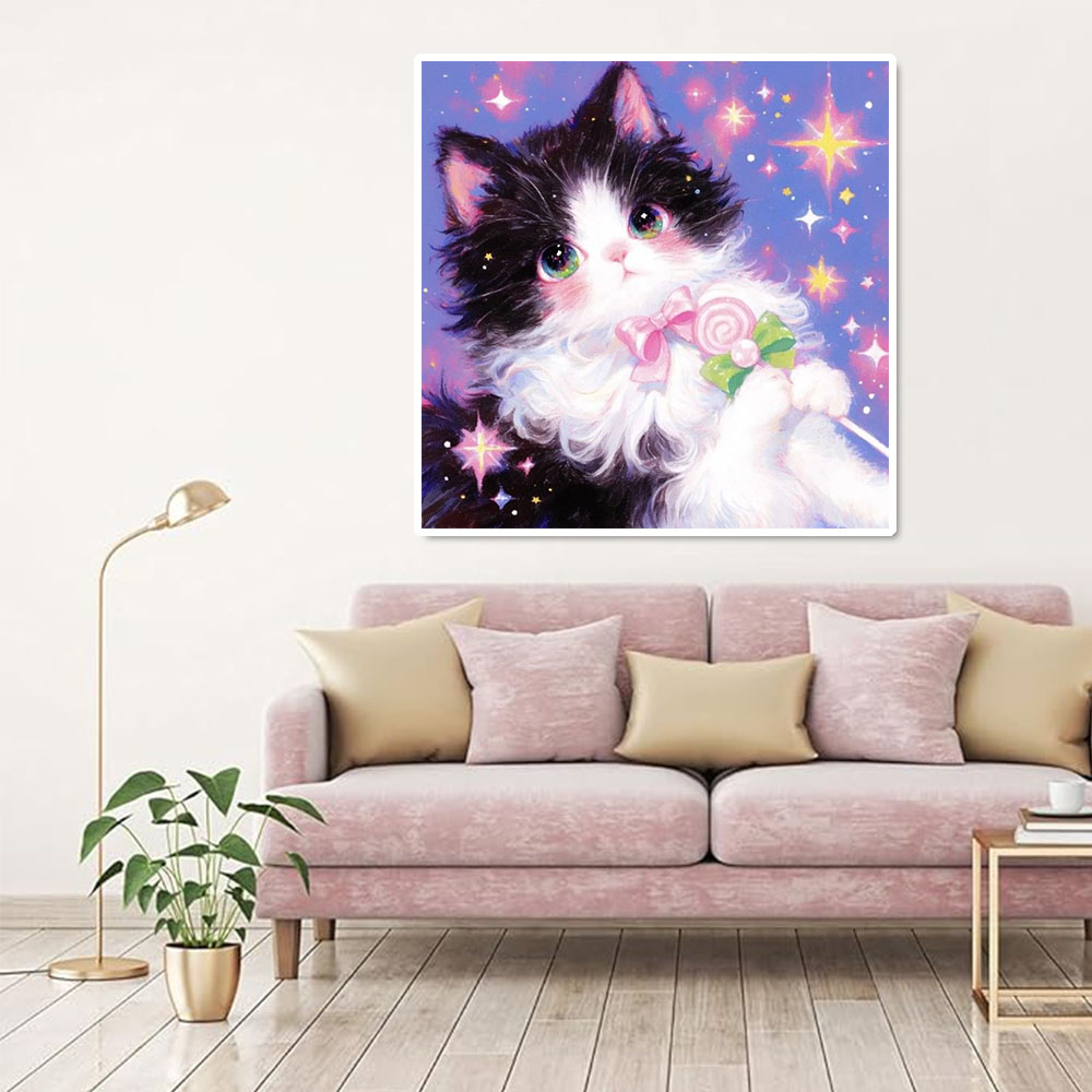 Pintura de Diamantes AB, Gato  - Wallpaper Art And Craft reseña y precio