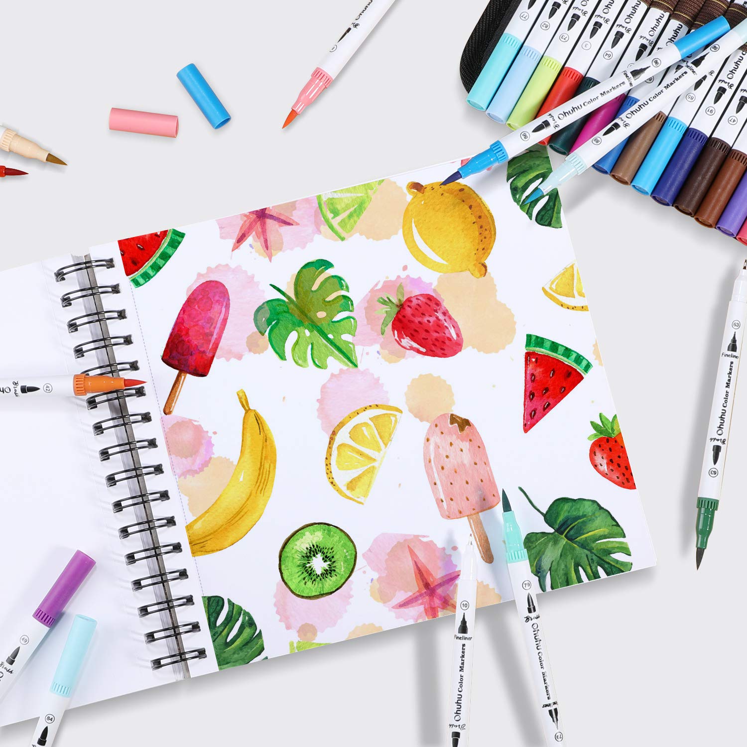 Ohuhu-alfombrilla marcadora en - Watercolor Brush Pen reseña y precio