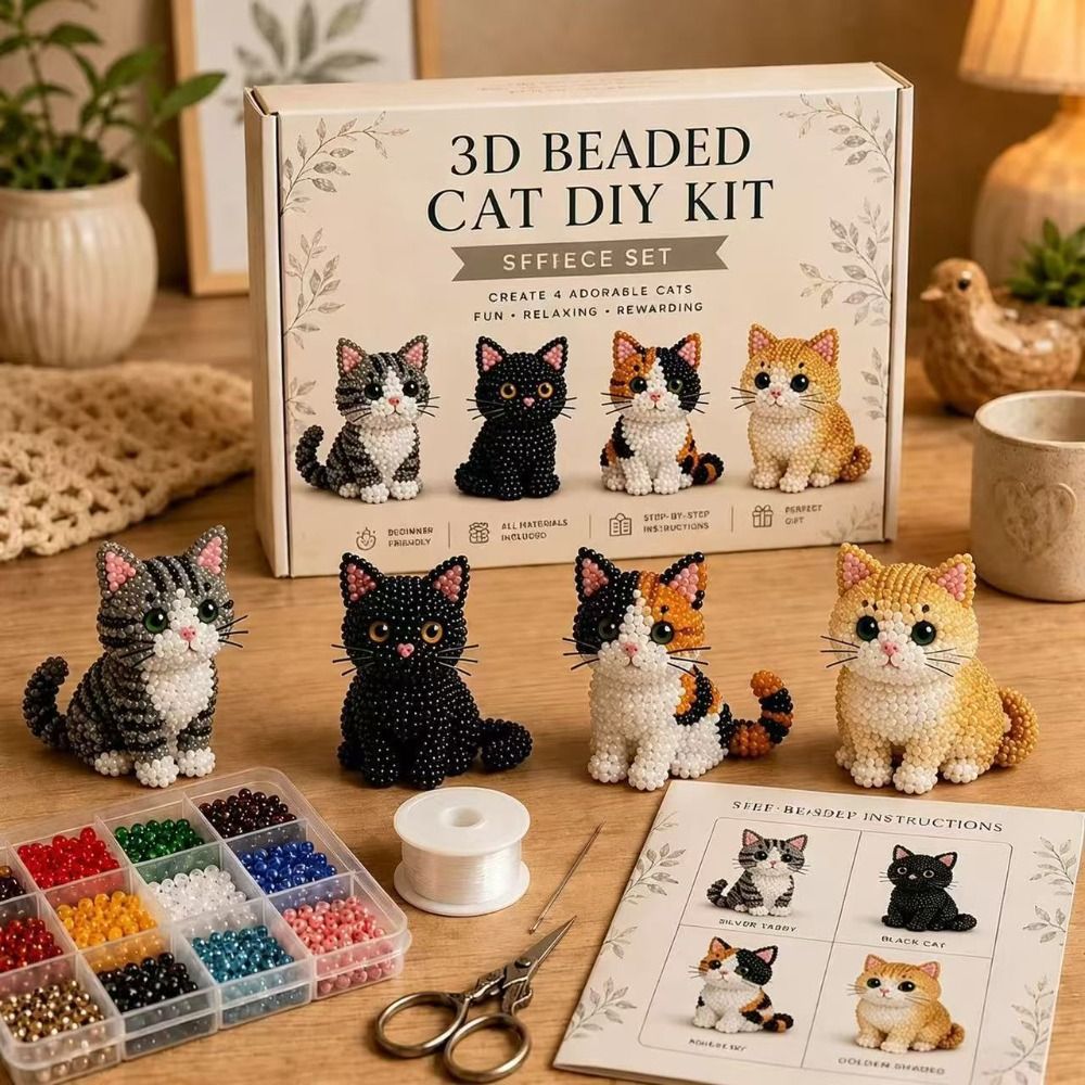 Kit de bordado de cuentas de a - Art Craft Cat reseña y precio