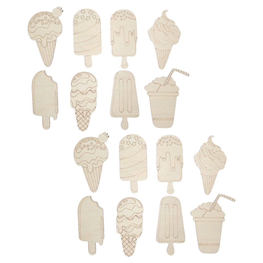 16 piezas de cortes de madera  - Art Craft Ice Cream reseña y precio
