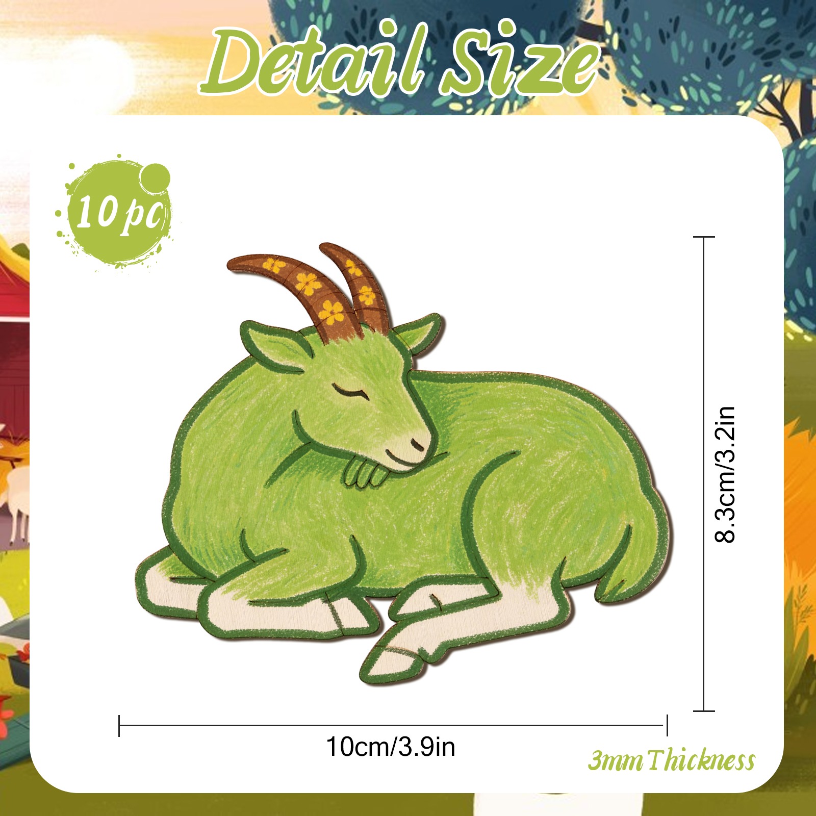 Juego de 10 Adornos de Madera  - Art Crafting reseña y precio